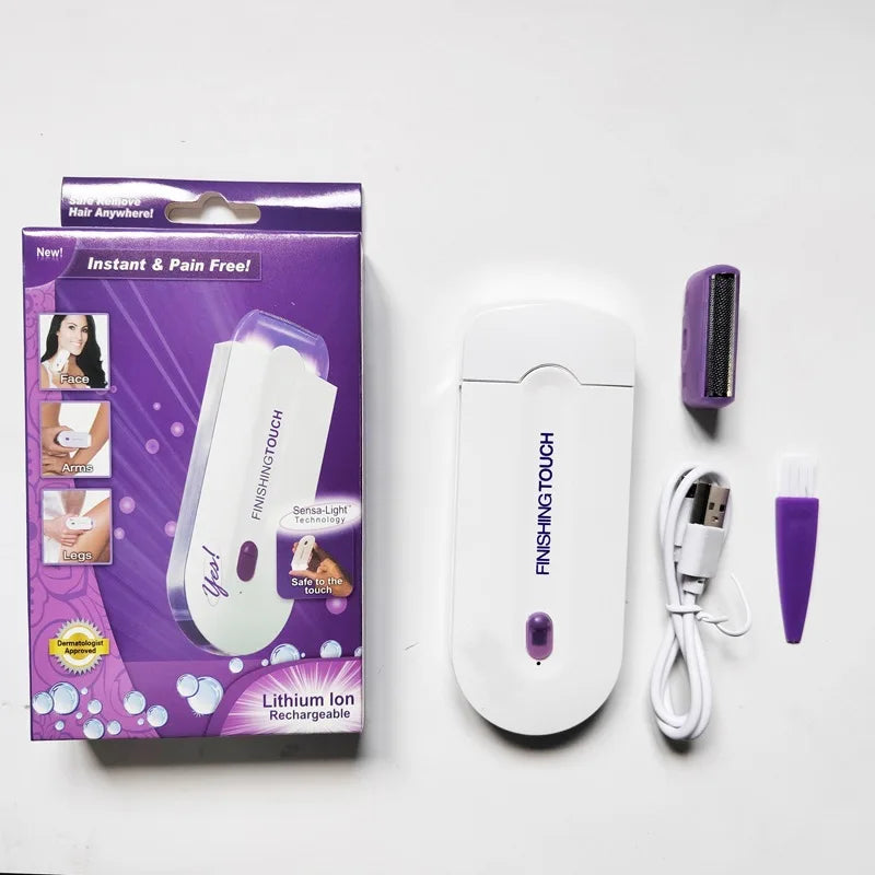 Depilador Portátil Facial e Corporal para Mulheres e Homens - Elétrico Sem fio e Recarregável com Cabo USB
