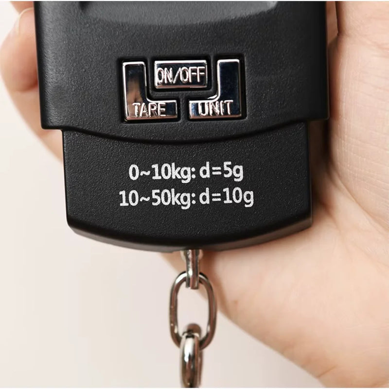 Balança digital portátil para bagagem, pesca de até 50 kg, compacta e precisa