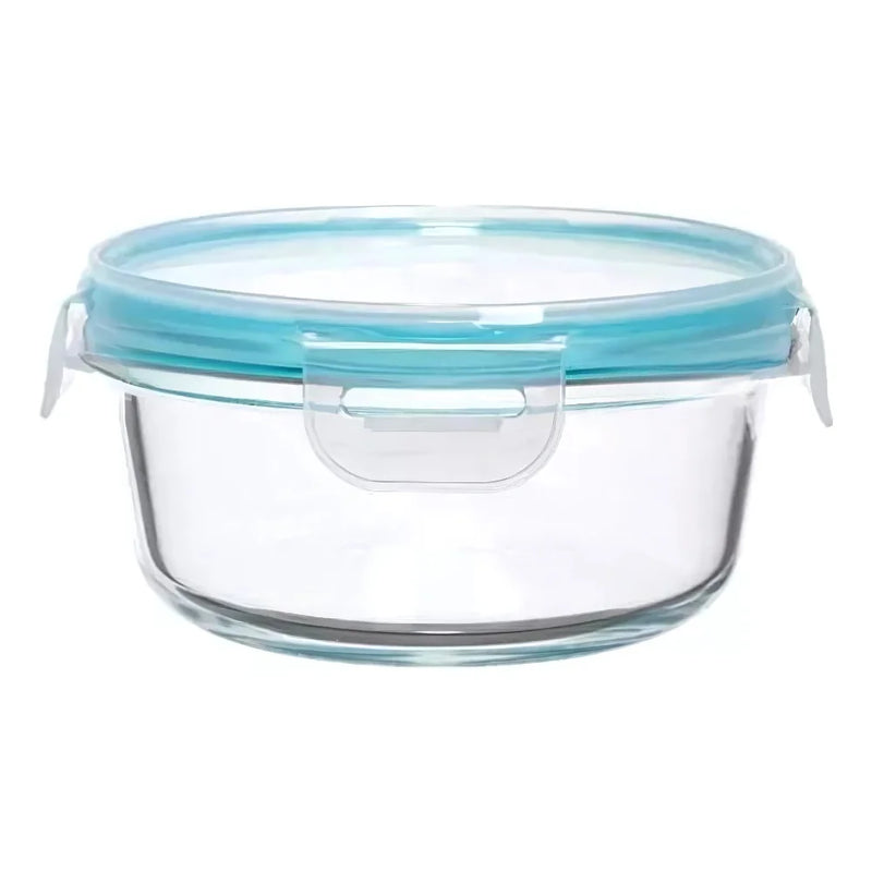 Lancheira de vidro resistente ao calor retangular hermética com fecho para panela