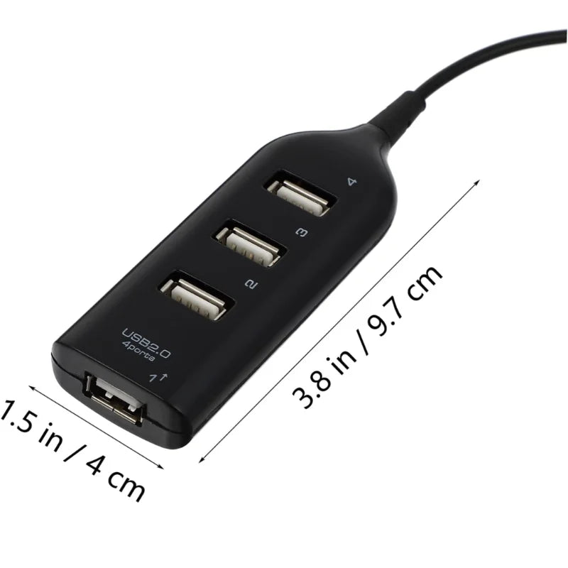 Hub Com 4 Portas USB 2.0 Convencional 480Mbps para Computador e Notebook