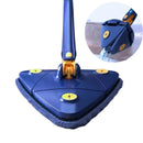 Mop Rodo De Limpeza Triangular, Giratório, Ajustável e Retrátil - Kit com 2 Panos de Mop