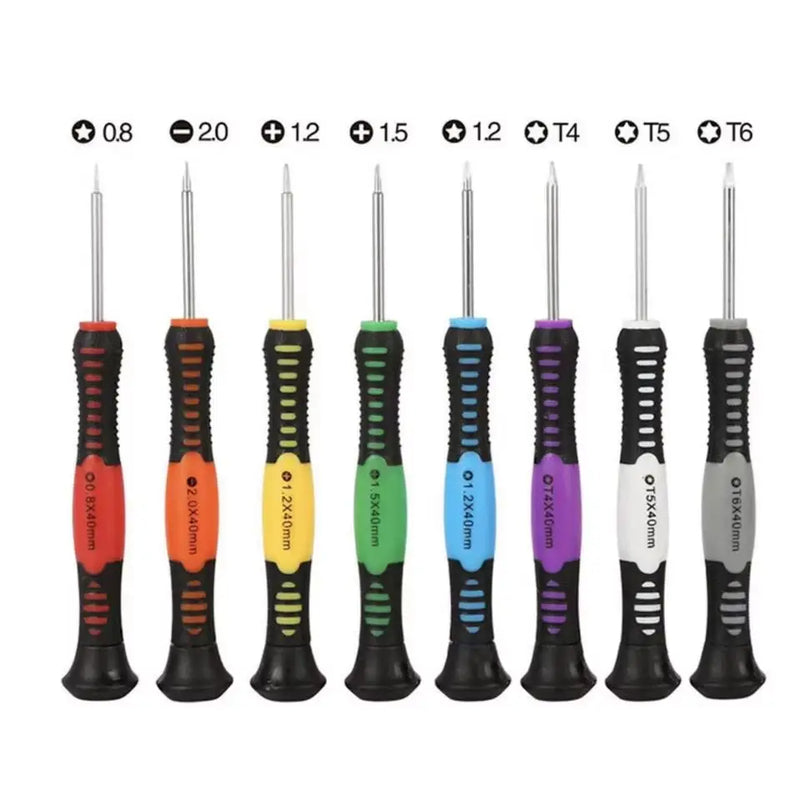 Kit de ferramentas com 16 peças para abrir e reparar celulares iPhone e Android. Ferramentas práticas, compactas e essenciais para manutenção.