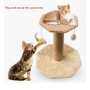 Arranhador Para Gatos Escalador Poste com Brinquedo Gato Duplo Exclusivo Cor Bege(23-19)