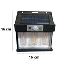 Luminária Solar 3 lampadas com Sensor de Movimento para Parede Externa LED Energia Solar com Filamento Colonial