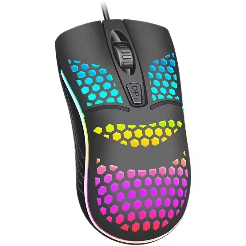 Mouse USB com RGB para Computador e Notebook - Design Moderno e Colorido