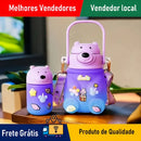KIT Garrafas de Água 900ML + 200ML Infantil de Urso