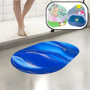 Design de carpete oval fofo multicolorido para banheiro absorvente de secagem rápida antiderrapante