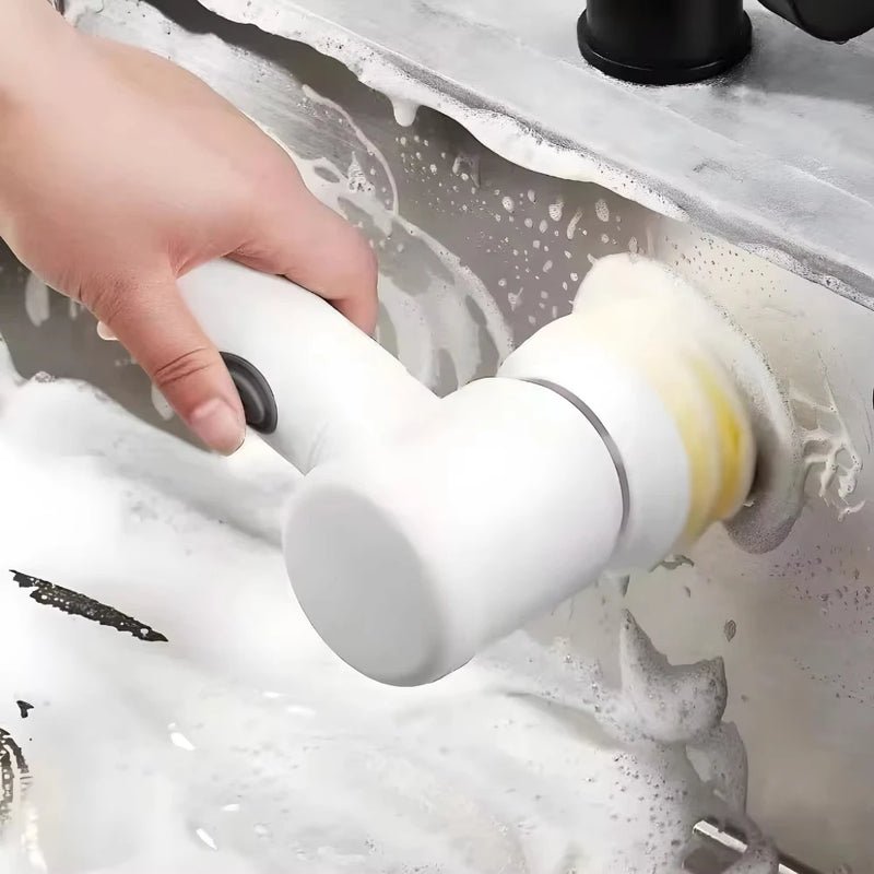Escova de limpeza elétrica 5 em 1, limpador sem fio para cozinha e banheiro, multiuso
