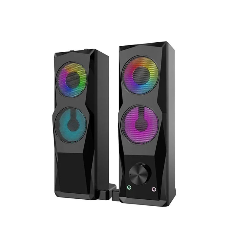 Caixa de som Gamer LED Subwoofer para PC, Notebook - Som estéreo de alta qualidade para jogos Música Ambiente e Conexão USB