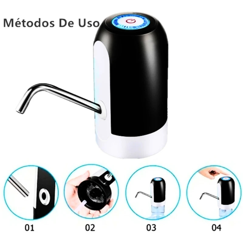 Bomba Elétrica Universal com Carregamento USB para Galão ou Garrafão de Água Digital