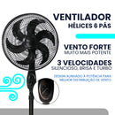 Ventilador de coluna Turbo Wind de 3 velocidades potente