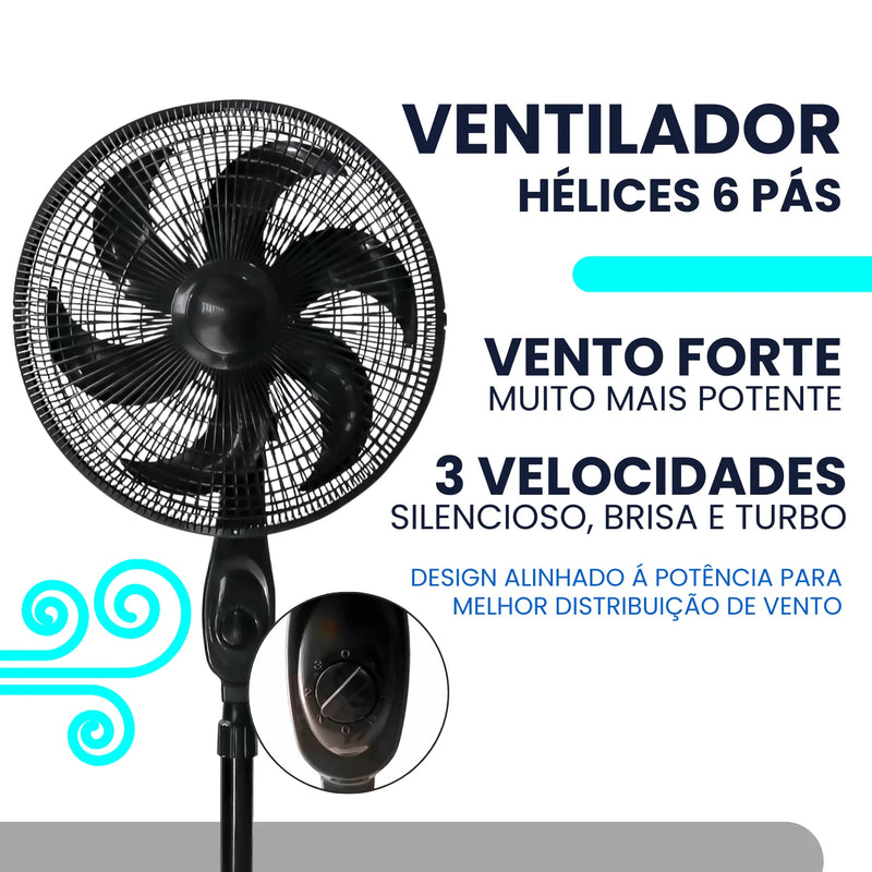 Ventilador de coluna Turbo Wind de 3 velocidades potente
