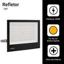 Refletor LED de 200 W com potência total e bivolt