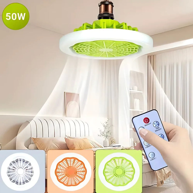 Ventilador De Teto Com Lâmpada Led E Controle Remoto Ventilador De Soquete