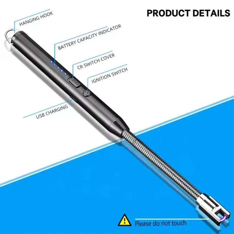 Acendedor de Fogão elétrico recarregável portátil durável para churrasco e velas, seguro, sem fio, duradouro com design moderno e compacto