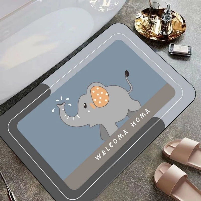 Tapete de banheiro absorve água antiderrapante secagem rápida 38x58cm
