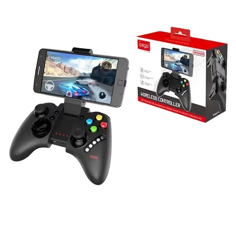 Controle Joystick Bluetooth Ipega PG-9021 Preto Compatível com Android iOS PC Suporte Ajustável para Jogos e Emuladores de Celular