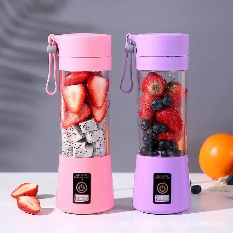 Mini Liquidificador Portátil USB Recarregável com 6 Lâminas