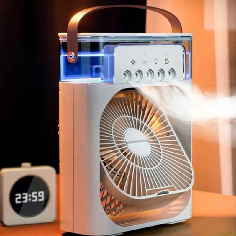 Mini Climatizador e Ventilador Led Umidificador do Ar com Água - Mini Ar Condicionado