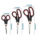 Kit com 3 tesouras de cabelo multifuncionais de aço inoxidável