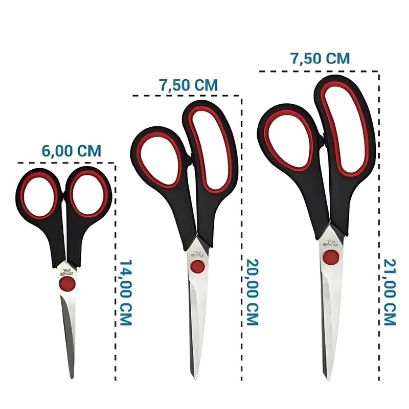 Kit com 3 tesouras de cabelo multifuncionais de aço inoxidável