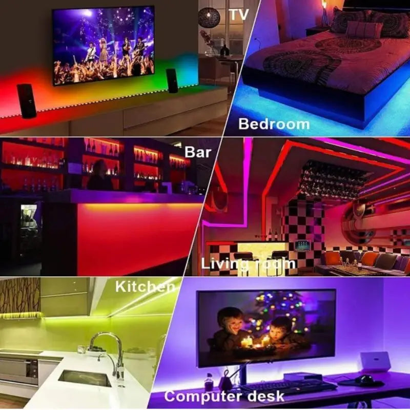 Fita LED colorida à prova d'água RGB com fonte e controle