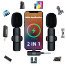 Microfone Tipo IOS Lapela Sem Fio Para Celular 2 em 1 Wireless