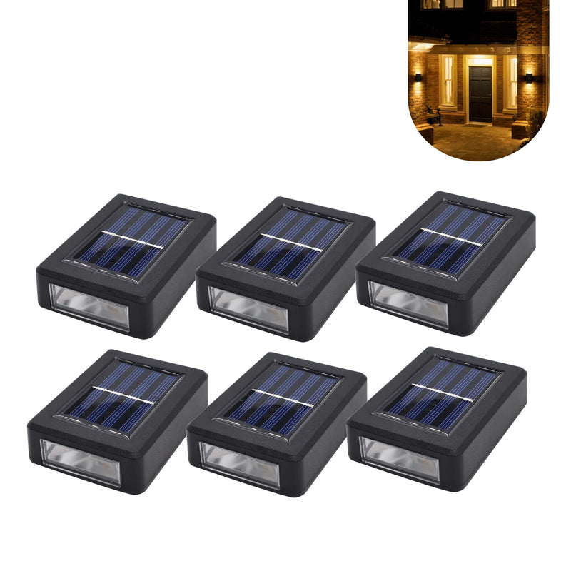 Kit 6 Luminária de Parede Slim Solar Lander 2 Focos Luz Quente