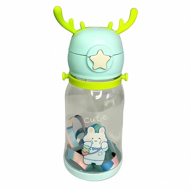 Garrafa de água infantil portátil Alce com desenho multicolorido