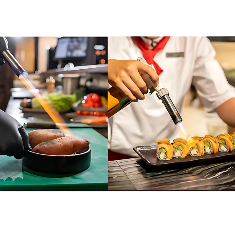 Maçarico culinário gourmet profissional regulável para cozinha e confeitaria