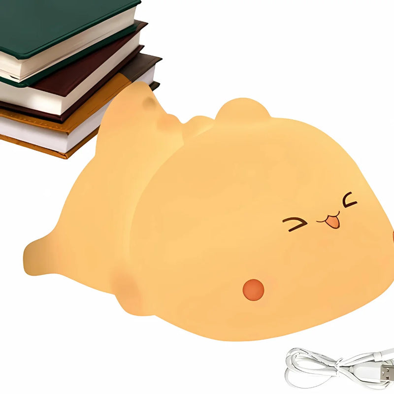 Mini Luminária Dinossauro Fofo Led Silicone Touch Abajur Recarregável