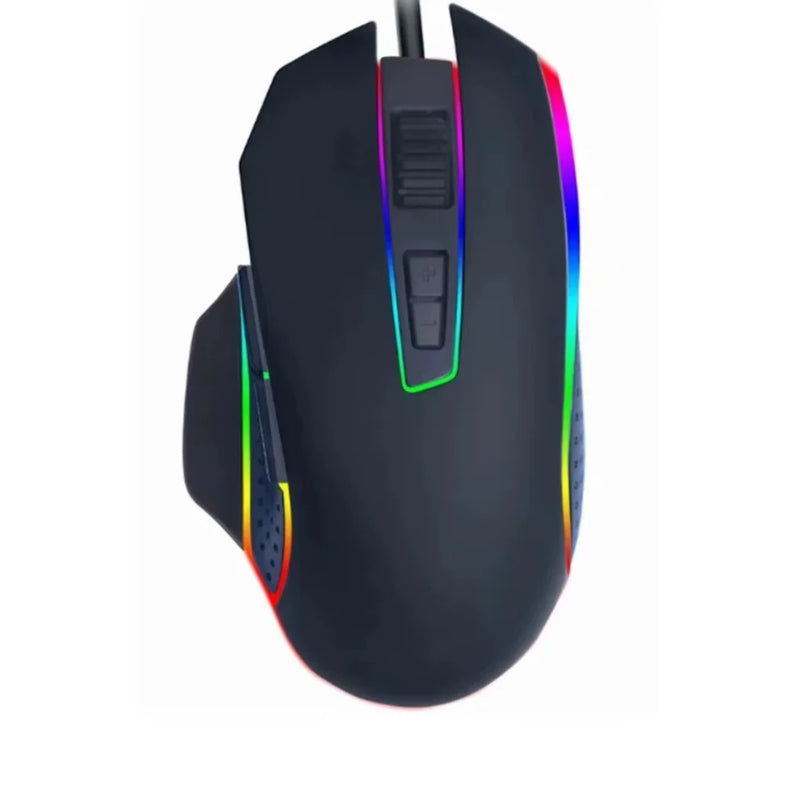 Mouse Gamer com Fio RGB LED com Botões Laterais 4800DPI para Jogar Mouse Gamer Mouse PC Ergonômico para Computador Gamer
