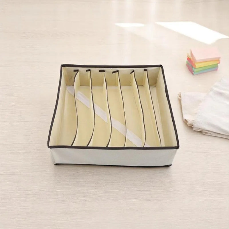 Organizador de gavetas com 7 divisões, portátil, para dobrar roupas e guardar objetos.