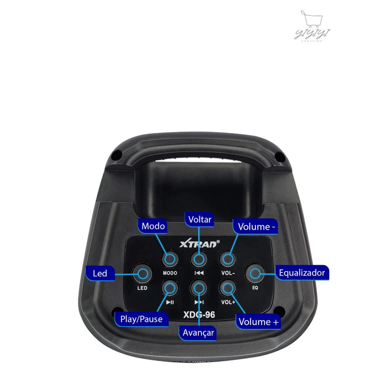 Caixa de som Bluetooth Portátil Led Rgb TWS Estéreo Multimídia