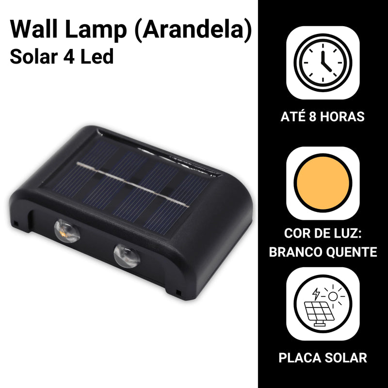 Kit 6 Luminária Solar Retro Wall Slot Sl02