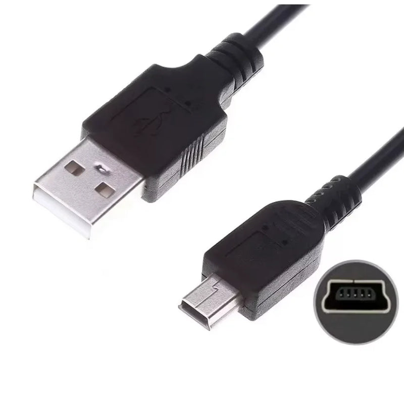 Cabo USB com Conector V3 (Mini A) - 1,5 Metros para Carregamento de Bateria e Controle de Transmissão de Dados GPS PS3 Multiuso