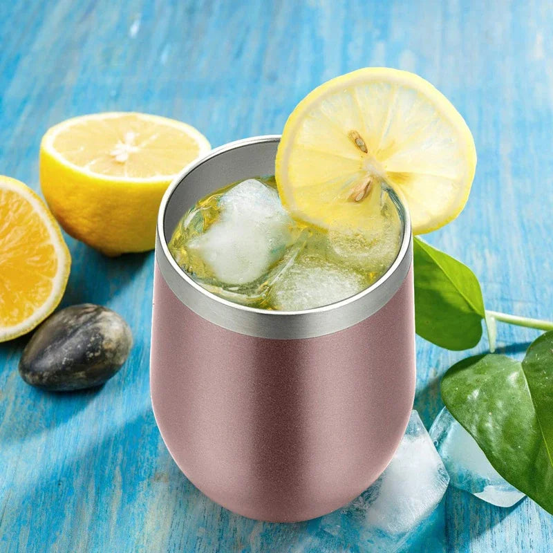 Copo Thallyta Pro Térmico Cuia de Inox 350ml Com Tampa Acrílica Sistema Abre e Fecha