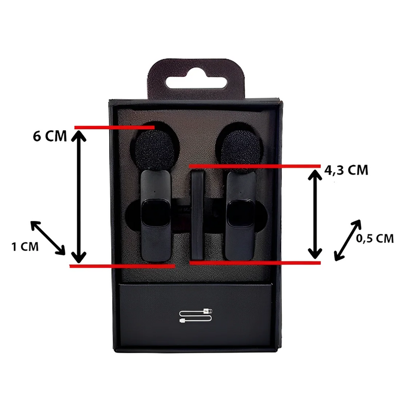 Microfone Tipo IOS Lapela Sem Fio Para Celular 2 em 1 Wireless