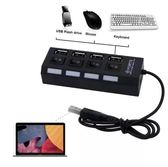 Extensor USB com 4 Portas 2.0 Prático para Aumentar a Conectividade de Dispositivos Domésticos