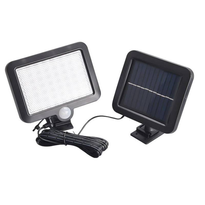Luminária solar com 56 LEDs, sensor de presença humana, lâmpada IP44, à prova d'água, para áreas externas