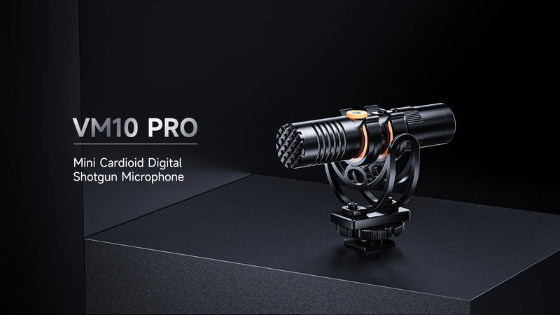 Microfone de câmera Comica VM10 PRO Microfone shotgun USB de modo duplo com monitor de controle de ganho Microfone de entrevista