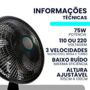Ventilador de coluna Turbo Wind de 3 velocidades potente