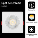 Kit 10 Spot Led Smd 7W Direcionável Dicroica Quadrado LUZ BRANCA FRIA/MANHÃ/QUENTE