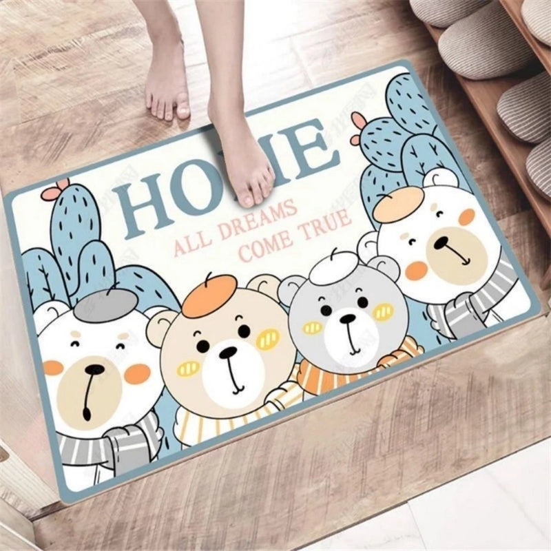 Tapete de banheiro absorve água antiderrapante secagem rápida 38x58cm