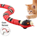 Cobra Elétrica Para Gatos Brinquedo Pet Sensor Inteligente Caça Interativos Animais De Estimação Recarregável Realista