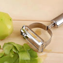 Kit Descascador e Cortador de Frutas com Lâmina Dupla em Aço Inox 3 Peças para Vegetais