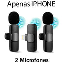 Microfone Tipo IOS Lapela Sem Fio Para Celular 2 em 1 Wireless