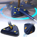 Mop Rodo De Limpeza Triangular, Giratório, Ajustável e Retrátil - Kit com 2 Panos de Mop