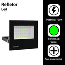 Refletor LED de 100W, holofote bivolt à prova d'água, luz potente.