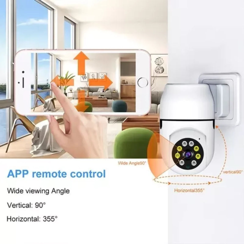 Câmera De Segurança IP PTZ com Wi-Fi, Seguidor Giratório  tanto horizontal como vertical, Full Hd e Visão Noturna - Acionamento direto na Tomada Icsee